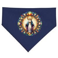 Mother Mary Stained Glass Collection: Mother Of God Jesus Christ Catholic USA-Made Doggie Bandana