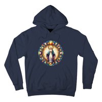 Mother Mary Stained Glass Collection: Mother Of God Jesus Christ Catholic Hoodie