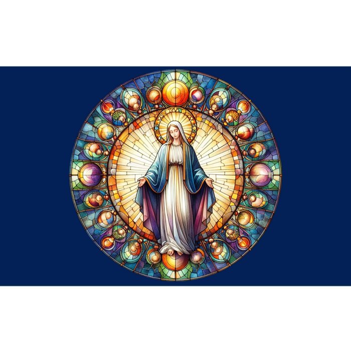 Mother Mary Stained Glass Collection: Mother Of God Jesus Christ Catholic Bumper Sticker