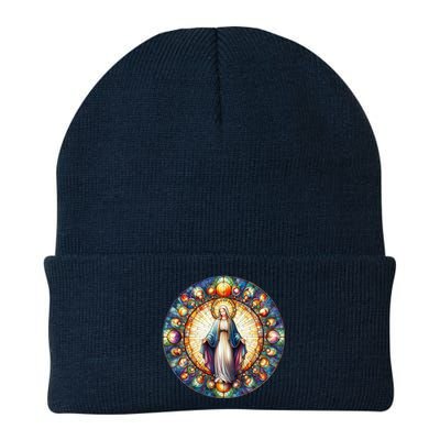 Mother Mary Stained Glass Collection: Mother Of God Jesus Christ Catholic Knit Cap Winter Beanie