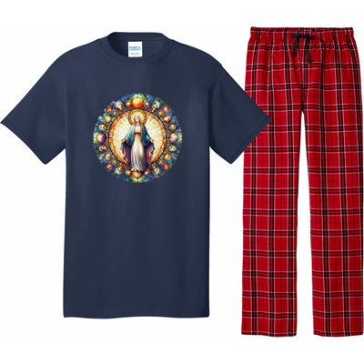 Mother Mary Stained Glass Collection: Mother Of God Jesus Christ Catholic Pajama Set