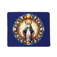 Mother Mary Stained Glass Collection: Mother Of God Jesus Christ Catholic Mousepad