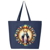 Mother Mary Stained Glass Collection: Mother Of God Jesus Christ Catholic 25L Jumbo Tote