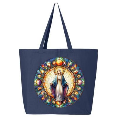 Mother Mary Stained Glass Collection: Mother Of God Jesus Christ Catholic 25L Jumbo Tote