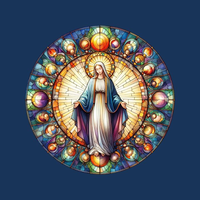 Mother Mary Stained Glass Collection: Mother Of God Jesus Christ Catholic Womens Tank Top