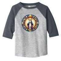 Mother Mary Stained Glass Collection: Mother Of God Jesus Christ Catholic Toddler Fine Jersey T-Shirt