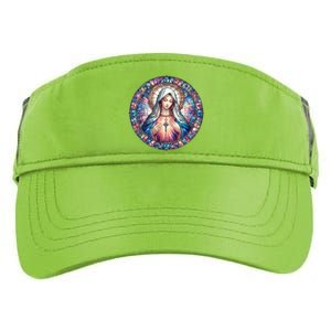 Mother Mary Stained Glass Collection: Heart God Jesus Christ Cross Catholic Adult Drive Performance Visor