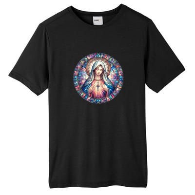 Mother Mary Stained Glass Collection: Heart God Jesus Christ Cross Catholic Tall Fusion ChromaSoft Performance T-Shirt