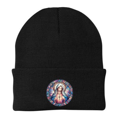 Mother Mary Stained Glass Collection: Heart God Jesus Christ Cross Catholic Beanie