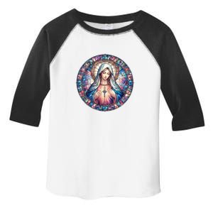 Mother Mary Stained Glass Collection: Heart God Jesus Christ Cross Catholic Toddler Fine Jersey T-Shirt