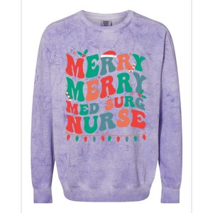 Merry Med Surg Nurse Christmas MedicalSurgical Nurse Xmas Gift Colorblast Crewneck Sweatshirt