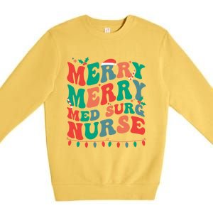 Merry Med Surg Nurse Christmas MedicalSurgical Nurse Xmas Gift Premium Crewneck Sweatshirt