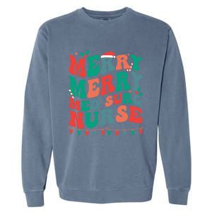 Merry Med Surg Nurse Christmas MedicalSurgical Nurse Xmas Gift Garment-Dyed Sweatshirt