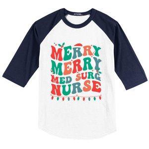 Merry Med Surg Nurse Christmas MedicalSurgical Nurse Xmas Gift Baseball Sleeve Shirt