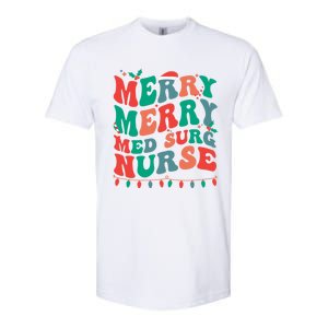 Merry Med Surg Nurse Christmas MedicalSurgical Nurse Xmas Gift Softstyle CVC T-Shirt