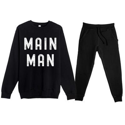 Main Man Side Chick Thanksgiving Meal Matching Couple Pajama Premium Crewneck Sweatsuit Set