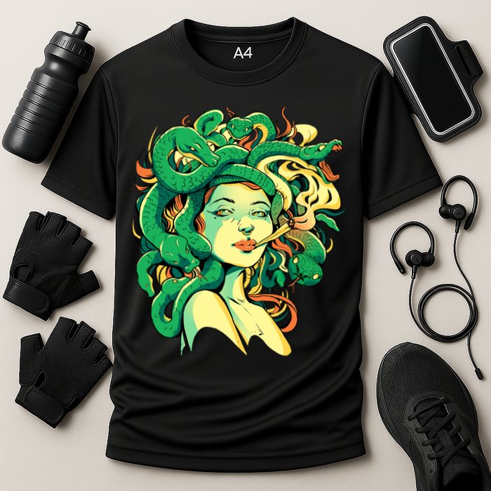 Medusa Marijuana Stoner Cooling Performance Crew T-Shirt