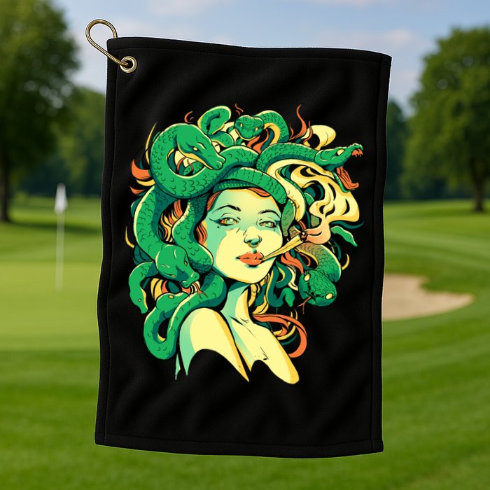 Medusa Marijuana Stoner Golf Towel