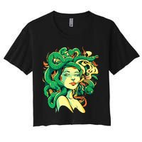 Medusa Marijuana Stoner Women's Crop Top Tee