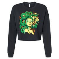 Medusa Marijuana Stoner Cropped Pullover Crew