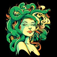 Medusa Marijuana Stoner Cropped Pullover Crew
