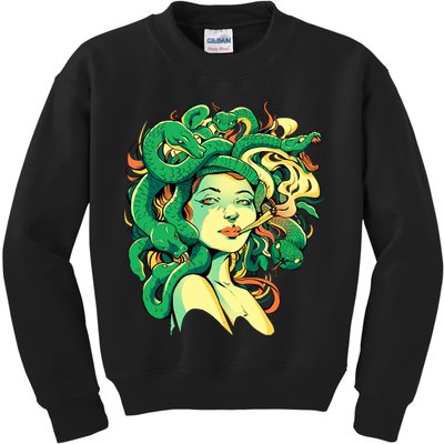 Medusa Marijuana Stoner Kids Sweatshirt