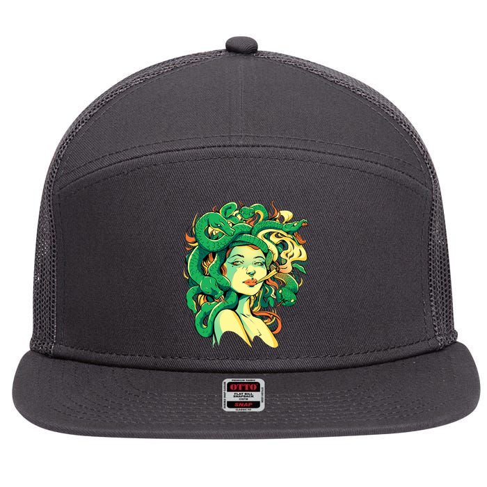 Medusa Marijuana Stoner 7 Panel Mesh Trucker Snapback Hat