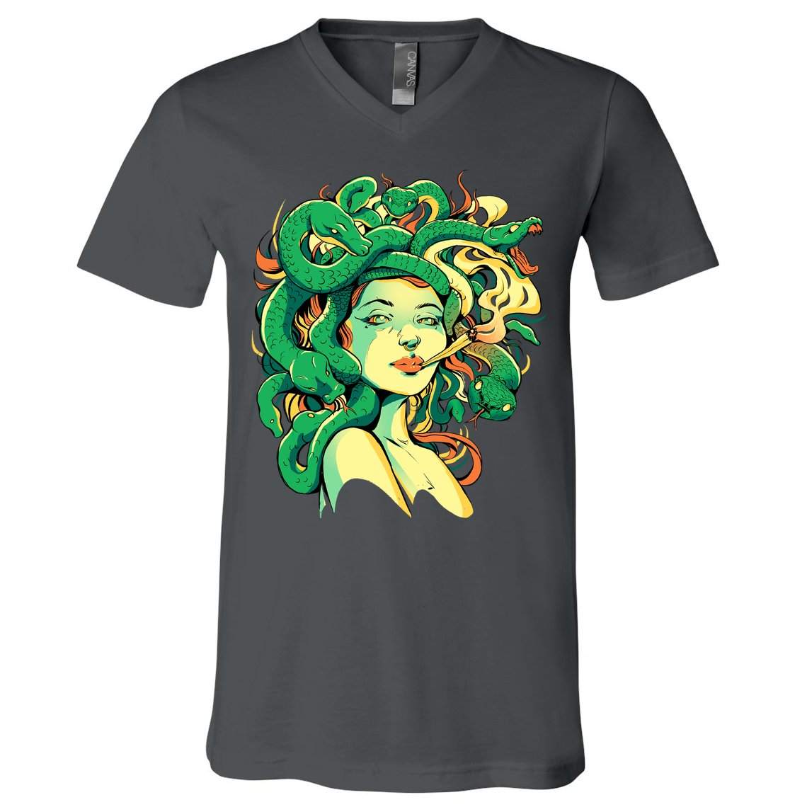 Medusa Marijuana Stoner V-Neck T-Shirt