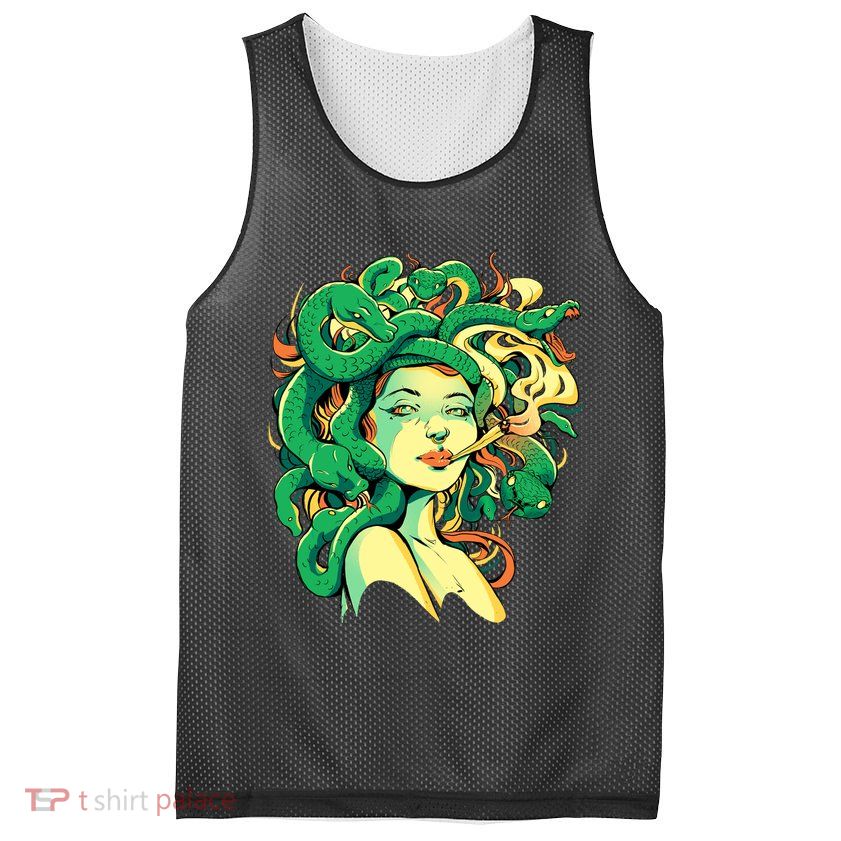 Medusa Marijuana Stoner Mesh Reversible Basketball Jersey Tank