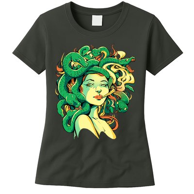 Medusa Marijuana Stoner Womens T-Shirt