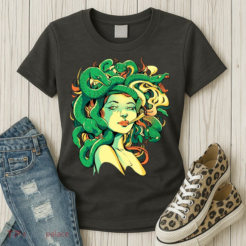 Medusa Marijuana Stoner Womens T-Shirt