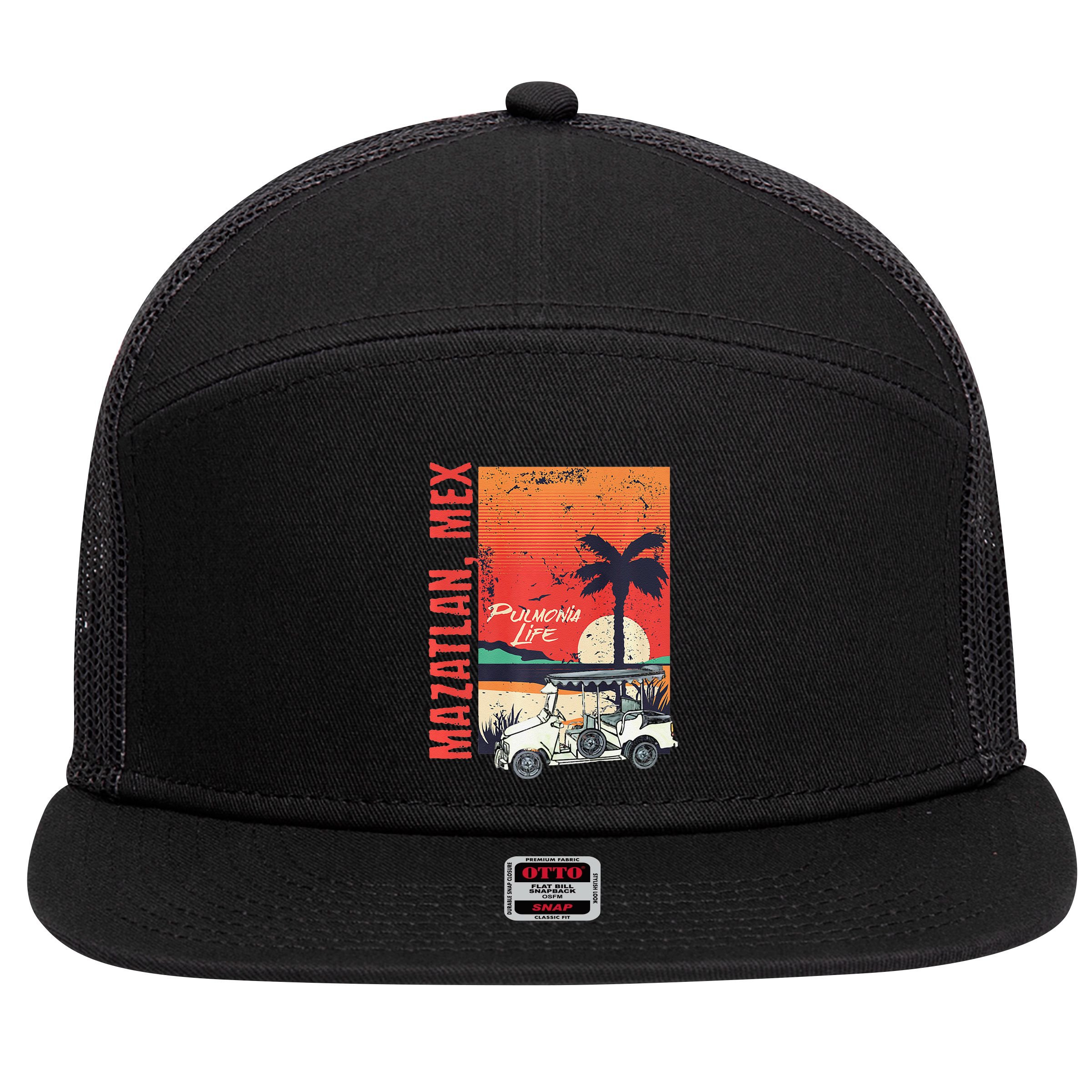 Mazatlan Mexico Sinaloa Pulmonia Vacation Cruise Souvenir 7 Panel Mesh Trucker Snapback Hat