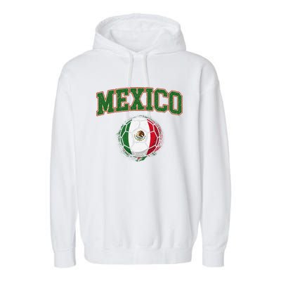 Mexico Mexican Soccer Tournament Game Garment-Dyed Fleece Hoodie