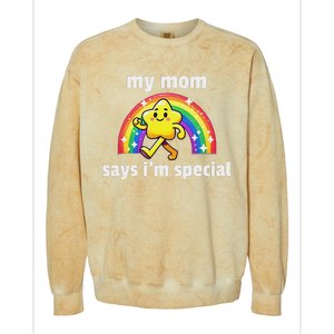 My Mom Says I’M Special Funny Fr On No Cap Mad Lit Colorblast Crewneck Sweatshirt