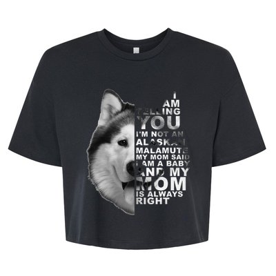 My Mom Said I am a Baby Alaskan Malamute Dog for mom Bella+Canvas Jersey Crop Tee