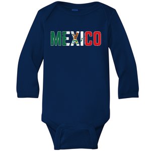 Mexico Mexican Soccer Fan Gift Baby Long Sleeve Bodysuit