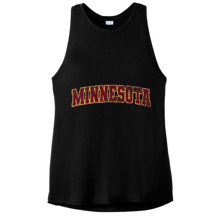 Minnesota Mn State Varsity Style Faded Design Ladies PosiCharge Tri-Blend Wicking Tank