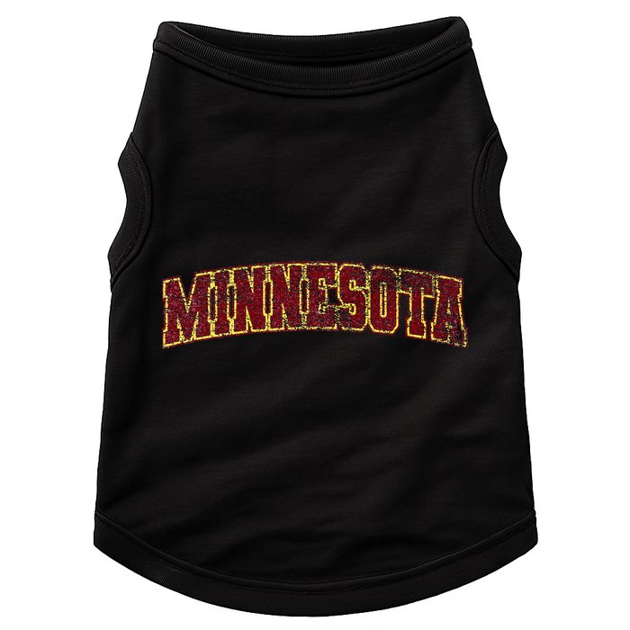 Minnesota Mn State Varsity Style Faded Design Doggie Tank