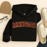 Minnesota Mn State Varsity Style Faded Design Hoodie