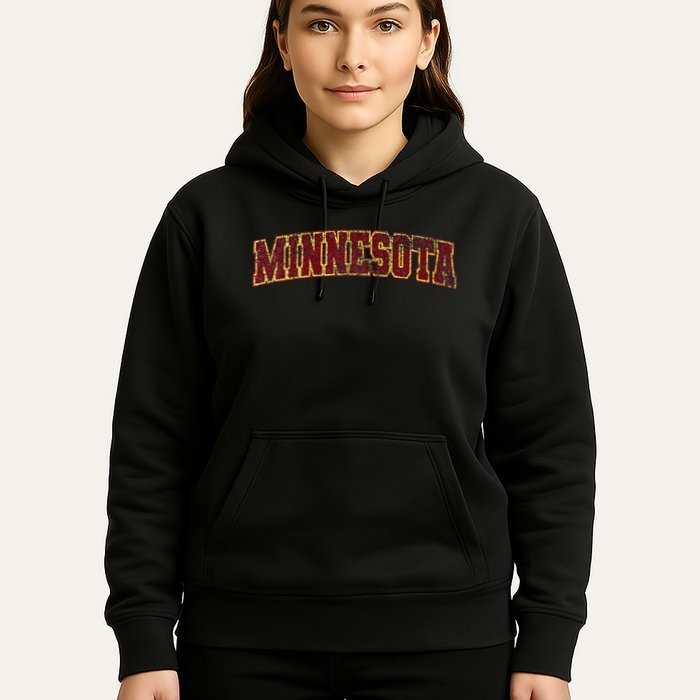 Minnesota Mn State Varsity Style Faded Design Hoodie