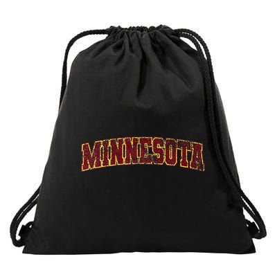Minnesota Mn State Varsity Style Faded Design Drawstring Bag