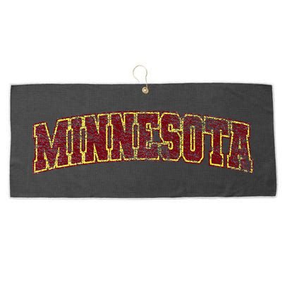 Minnesota Mn State Varsity Style Faded Design Large Microfiber Waffle Golf Towel