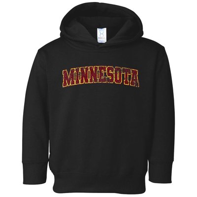 Minnesota Mn State Varsity Style Faded Design Toddler Hoodie