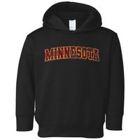 Minnesota Mn State Varsity Style Faded Design Toddler Hoodie