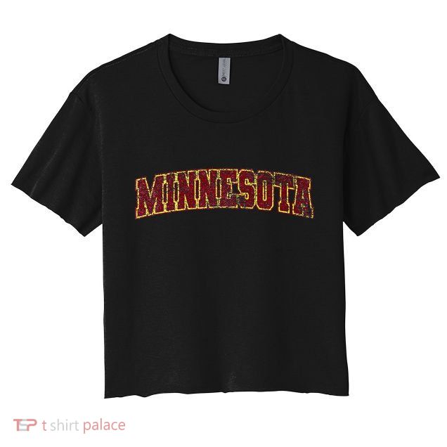 Minnesota Mn State Varsity Style Faded Design Crop Top