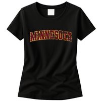 Minnesota Mn State Varsity Style Faded Design Womens T-Shirt