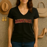 Minnesota Mn State Varsity Style Faded Design Women's V-Neck T-Shirt