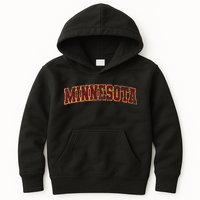 Minnesota Mn State Varsity Style Faded Design Kids Hoodie