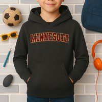 Minnesota Mn State Varsity Style Faded Design Kids Hoodie