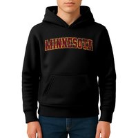 Minnesota Mn State Varsity Style Faded Design Kids Hoodie